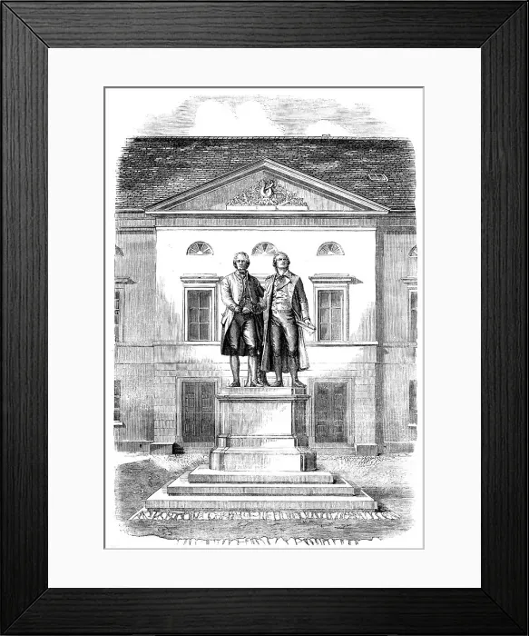 Framed Print : Statues of Goethe and Schiller at Weimar, 1858. Creator: Unknown Framed Print : Statues of Goethe and Schiller at Weimar, 1858. Creator: Unknown