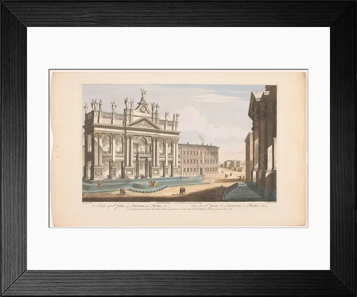 Framed Print : View of the Church of Saint John Lateran in Rome, 1750. Creator: Thomas Bowles