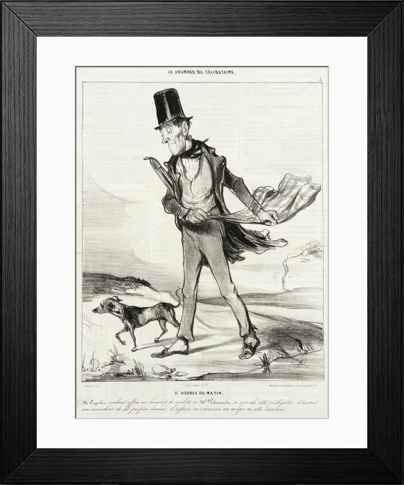 Framed Print : 11 heures du matin, 1839. Creator: Honore Daumier Framed Print : 11 heures du matin, 1839. Creator: Honore Daumier