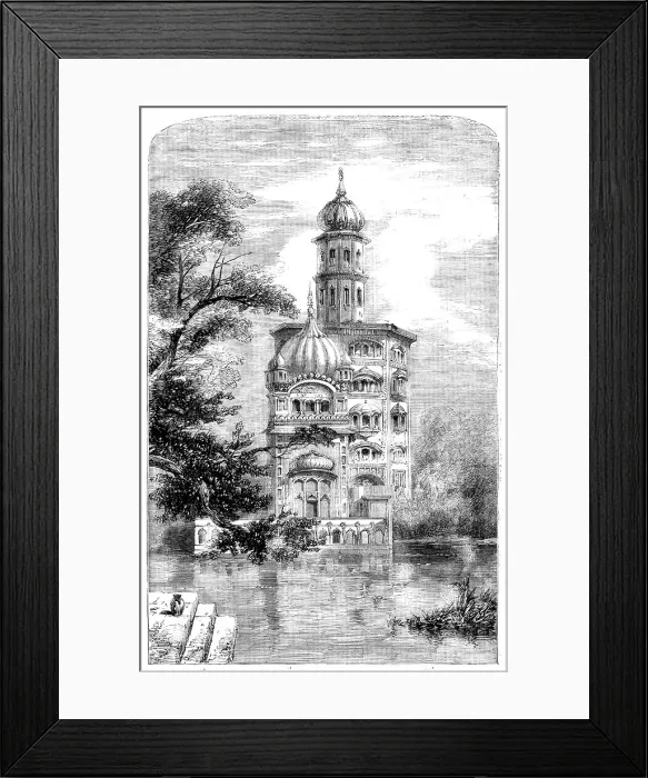 Framed Print : Akalis Tower at Umritzir - from a drawing by W. Carpenter, Jun. 1858. Creator: Unknown Framed Print : Akalis Tower at Umritzir - from a drawing by W. Carpenter, Jun. 1858. Creator: Unknown