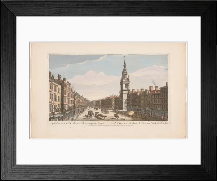 Framed Print : View of the church of St. Mary le Bow in Cheapside London, 1745-1753. Creator: Thomas Bowles Framed Print : View of the church of St. Mary le Bow in Cheapside London, 1745-1753. Creator: Thomas Bowles