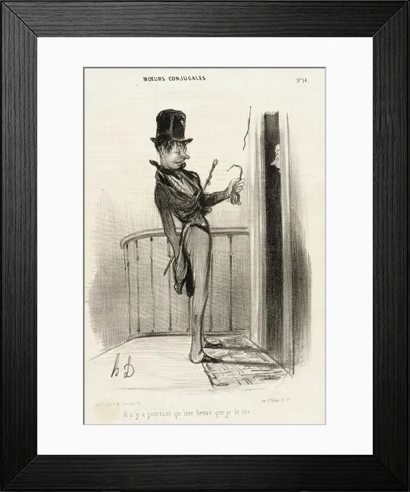 Framed Print : Il n'y a pourtant qu'une heure qu je tire, 1839. Creator: Honore Daumier Framed Print : Il n'y a pourtant qu'une heure qu je tire, 1839. Creator: Honore Daumier