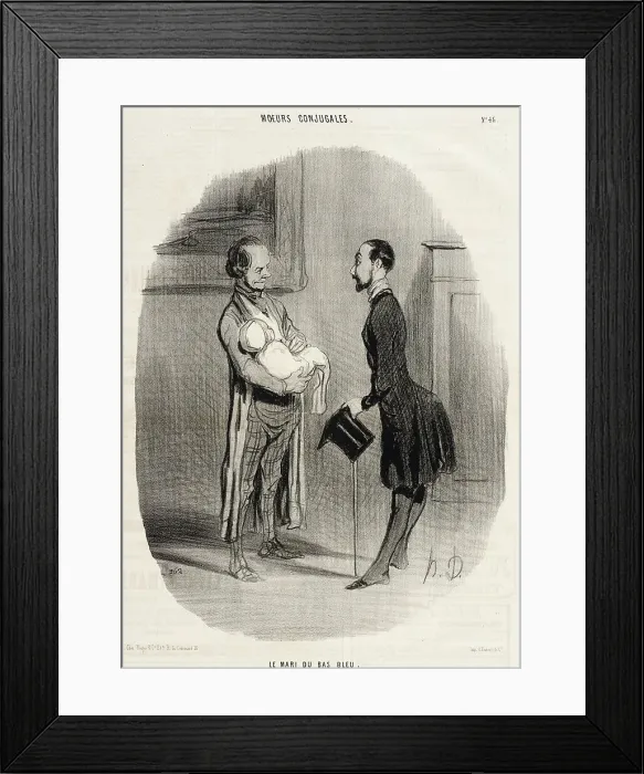Framed Print : Le Mari du bas-bleu... 1842. Creator: Honore Daumier Framed Print : Le Mari du bas-bleu... 1842. Creator: Honore Daumier