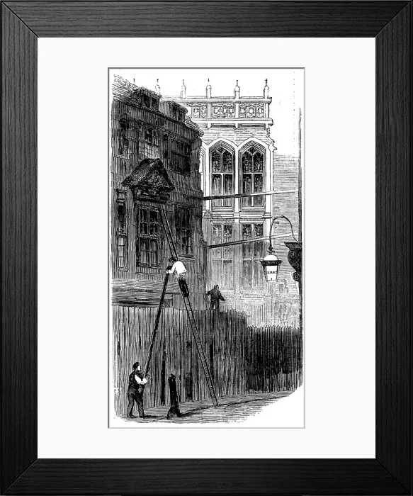 Framed Print : Old House in Fetter-Lane, 1858. Creator: Unknown Framed Print : Old House in Fetter-Lane, 1858. Creator: Unknown