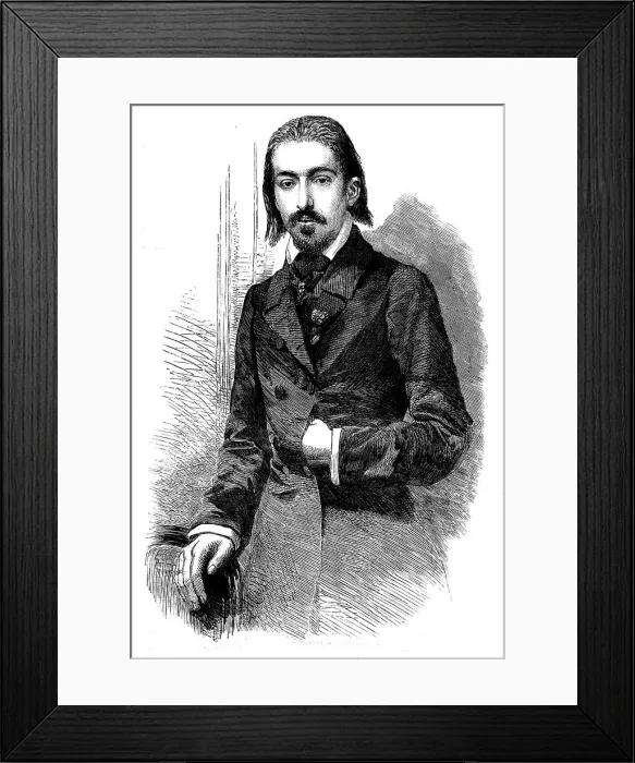 Framed Print : Henri Wieniawski, the Celebrated Violinist at Jullien's Concerts - from a photograph by Mayall, 1858 Creator: Unknown Framed Print : Henri Wieniawski, the Celebrated Violinist at Jullien's Concerts - from a photograph by Mayall, 1858 Creator: Unknown