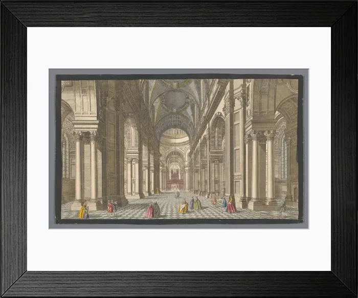 Framed Print : View of the interior of Saint Paul's Cathedral in London, 1753. Creator: Johann Michael Muller Framed Print : View of the interior of Saint Paul's Cathedral in London, 1753. Creator: Johann Michael Muller