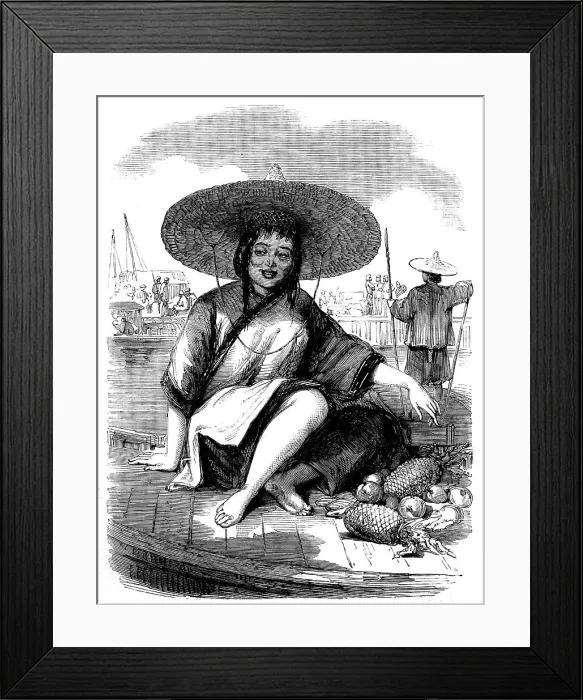Framed Print : Sketches from China - Chinese Fruit-girl, 1858. Creator: Unknown Framed Print : Sketches from China - Chinese Fruit-girl, 1858. Creator: Unknown