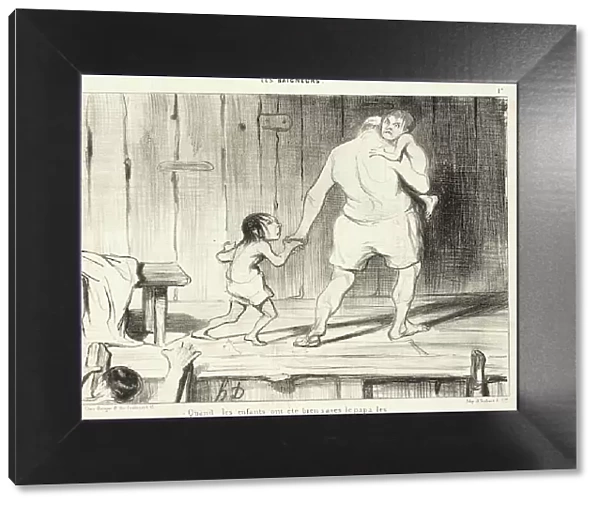 Quand les enfants ont été bien sages... 1840. Creator: Honore Daumier
