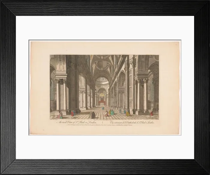 Framed Print : View of the interior of Saint Paul's Cathedral in London, 1753. Creator: Johann Michael Muller Framed Print : View of the interior of Saint Paul's Cathedral in London, 1753. Creator: Johann Michael Muller