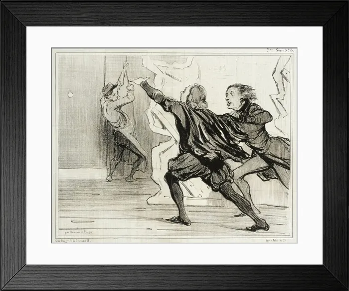 Framed Print : Farce dramatique... 1841. Creator: Honore Daumier Framed Print : Farce dramatique... 1841. Creator: Honore Daumier