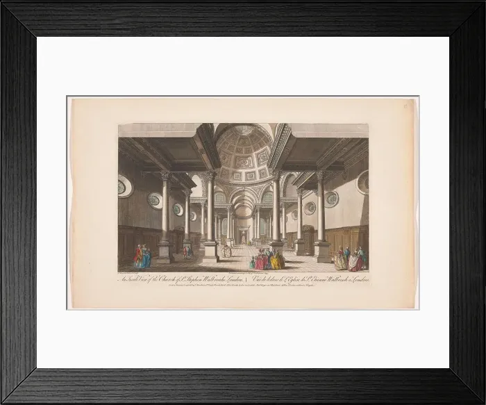 Framed Print : View of the interior of the Saint Stephen Walbrook church in London, 1753. Creator: Thomas Bowles Framed Print : View of the interior of the Saint Stephen Walbrook church in London, 1753. Creator: Thomas Bowles
