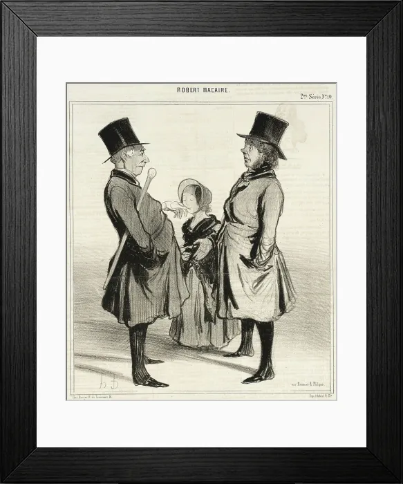 Framed Print : L'Adoption - Ah ça! Robert, mon ami... 1841. Creator: Honore Daumier Framed Print : L'Adoption - Ah ça! Robert, mon ami... 1841. Creator: Honore Daumier