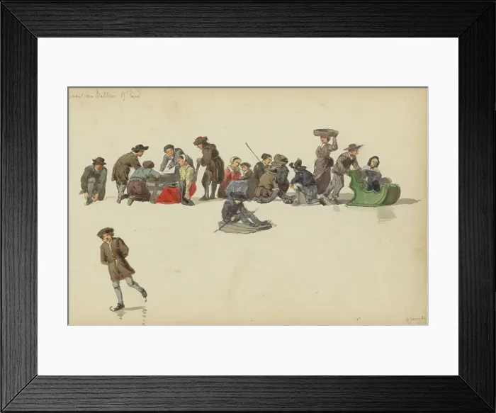 Framed Print : Figures in seventeenth-century clothing, 1882. Creator: Cornelis Springer Framed Print : Figures in seventeenth-century clothing, 1882. Creator: Cornelis Springer