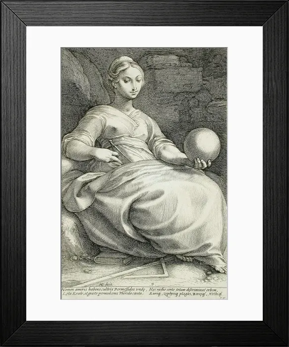 Framed Print : Erato, 1592. Creator: Hendrik Goltzius Framed Print : Erato, 1592. Creator: Hendrik Goltzius
