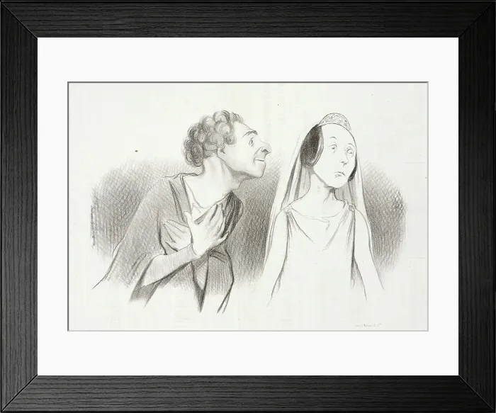 Framed Print : Je pars plus amoureux que...jamais... 1841. Creator: Honore Daumier Framed Print : Je pars plus amoureux que...jamais... 1841. Creator: Honore Daumier