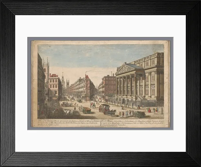 Framed Print : View of the Mansion House in London, 1751. Creator: Thomas Bowles Framed Print : View of the Mansion House in London, 1751. Creator: Thomas Bowles
