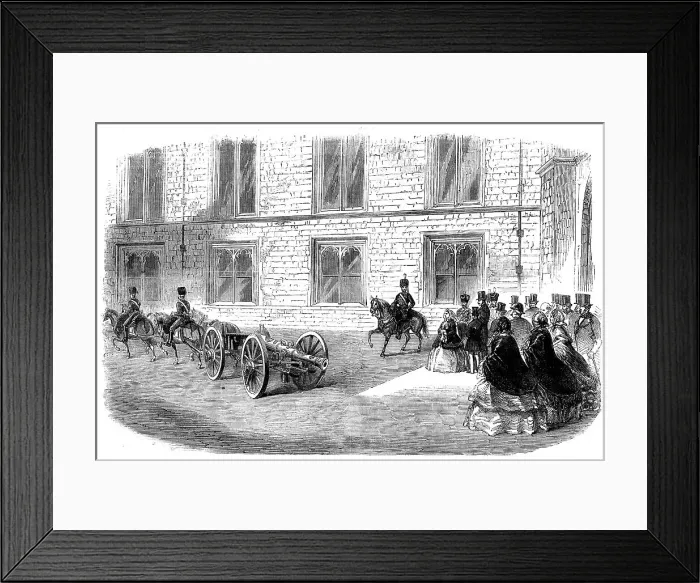 Framed Print : Brass Gun presented by the Emperor Napoleon to Her Majesty the Queen, 1858. Creator: Unknown Framed Print : Brass Gun presented by the Emperor Napoleon to Her Majesty the Queen, 1858. Creator: Unknown