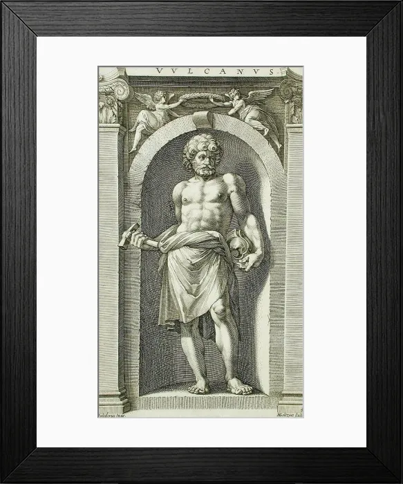 Framed Print : Vulcan, 1592. Creator: Hendrik Goltzius Framed Print : Vulcan, 1592. Creator: Hendrik Goltzius