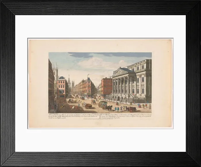 Framed Print : View of the Mansion House in London, 1751. Creator: Thomas Bowles Framed Print : View of the Mansion House in London, 1751. Creator: Thomas Bowles