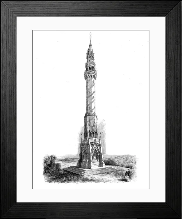 Framed Print : Monument to the Late Earl of Ellesmere to be raised at Worsley, 1858. Creator: Unknown Framed Print : Monument to the Late Earl of Ellesmere to be raised at Worsley, 1858. Creator: Unknown