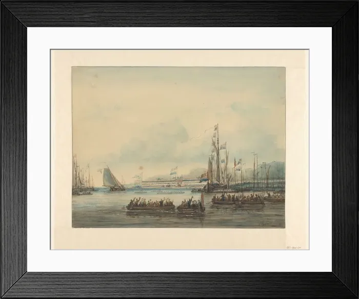 Framed Print : Rowing competition, 1829-1879. Creator: Ary Pleijsier Framed Print : Rowing competition, 1829-1879. Creator: Ary Pleijsier