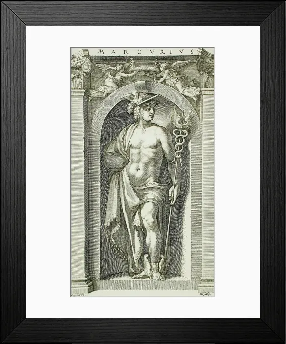 Framed Print : “Marcurius” [sic], the Roman God, Mercury, 1592. Creator: Hendrik Goltzius