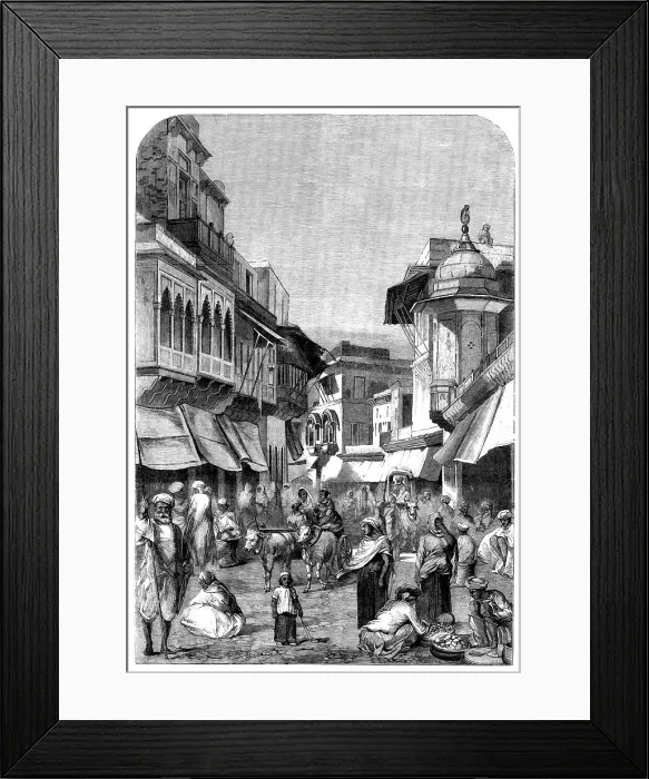 Framed Print : The Main Street of Agra, 1858. Creator: Unknown Framed Print : The Main Street of Agra, 1858. Creator: Unknown