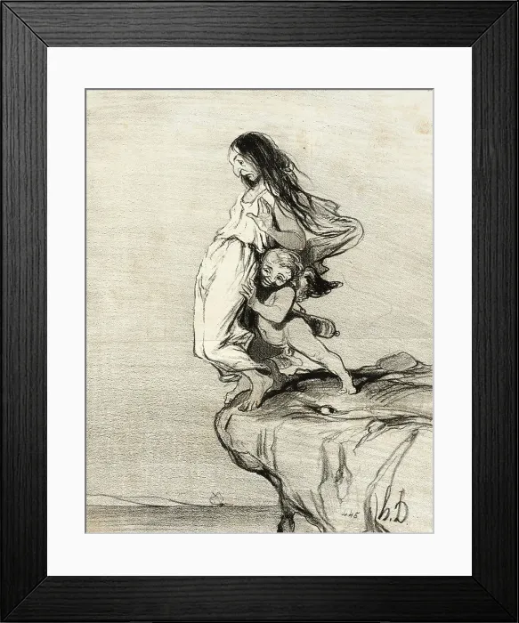 Framed Print : La Mort de Sappho, 1843. Creator: Honore Daumier Framed Print : La Mort de Sappho, 1843. Creator: Honore Daumier