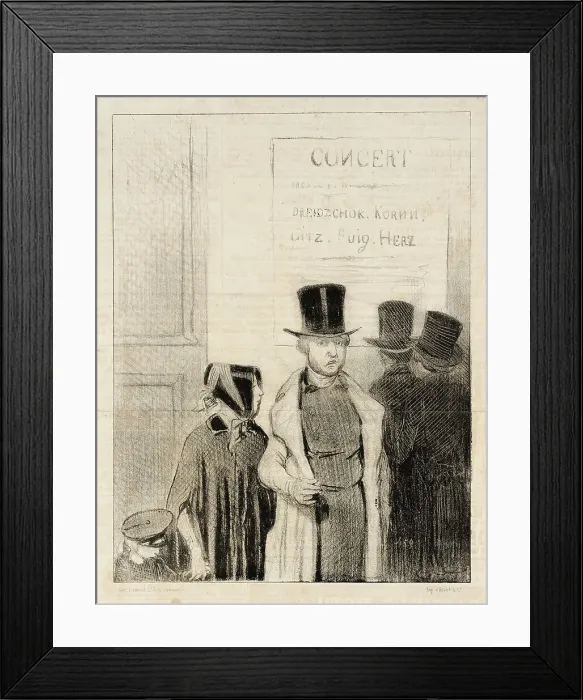 Framed Print : Une Annonce de concert, 1844. Creator: Honore Daumier Framed Print : Une Annonce de concert, 1844. Creator: Honore Daumier