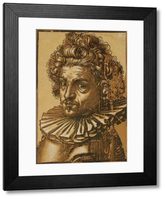 Framed Print : Portrait of Gillis van Breen, c1588. Creator: Hendrik Goltzius Framed Print : Portrait of Gillis van Breen, c1588. Creator: Hendrik Goltzius