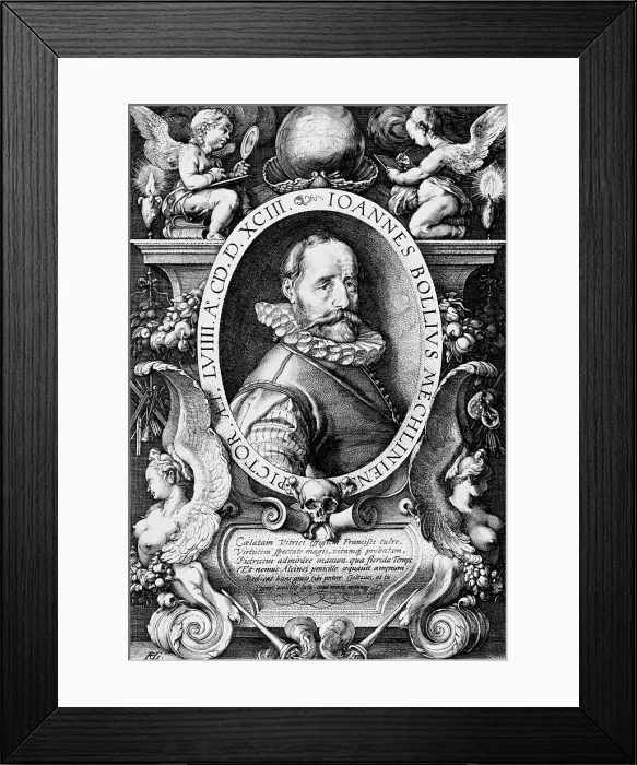 Framed Print : Portrait of Hans Bol, 1593. Creator: Hendrik Goltzius Framed Print : Portrait of Hans Bol, 1593. Creator: Hendrik Goltzius