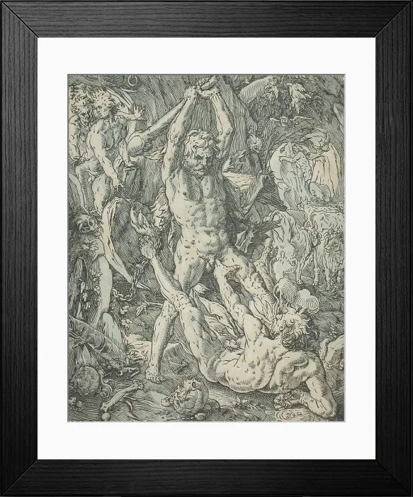 Framed Print : Hercules and Cacus, 1588. Creator: Hendrik Goltzius Framed Print : Hercules and Cacus, 1588. Creator: Hendrik Goltzius