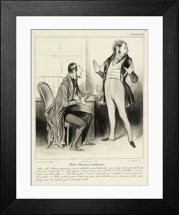 Framed Print : Robert Macaire actionnaire, 1838. Creator: Honore Daumier Framed Print : Robert Macaire actionnaire, 1838. Creator: Honore Daumier