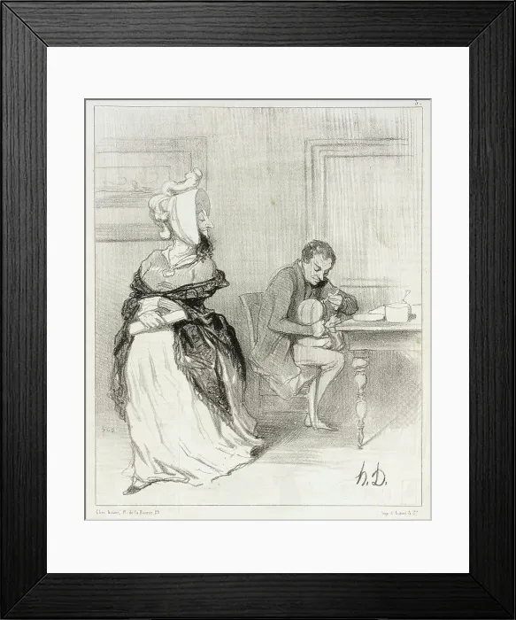 Framed Print : Adieu, mon cher, je vais chez mes éditeurs!... 1844. Creator: Honore Daumier Framed Print : Adieu, mon cher, je vais chez mes éditeurs!... 1844. Creator: Honore Daumier