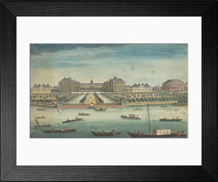 Framed Print : View of the Royal Hospital Chelsea and the Rotunda in London's Ranelagh Gardens, 1751. Creator: Thomas Bowles Framed Print : View of the Royal Hospital Chelsea and the Rotunda in London's Ranelagh Gardens, 1751. Creator: Thomas Bowles