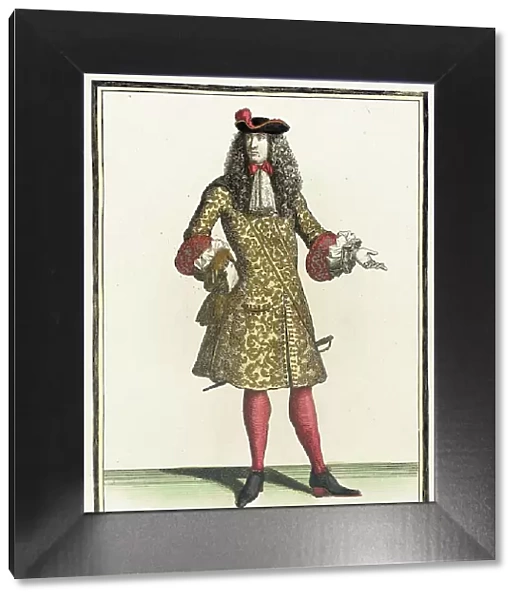 Recueil des modes de la cour de France, Lieutenant aux Gardes, Bound 1703-1704. Creator: Henri Bonnart