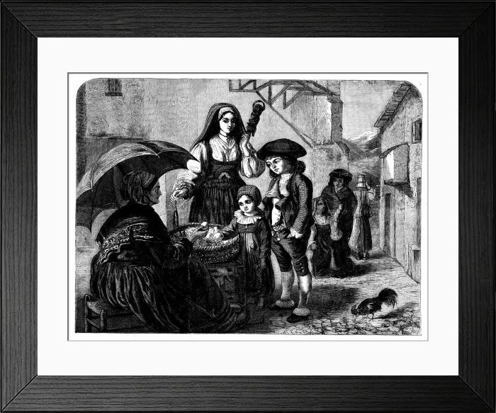 Framed Print : Spending a Sou - painted by Miss Rebecca Solomons - from the Winter Exhibition, French... 1858. Creator: Unknown. Spending a Sou - painted by Miss Rebecca Solomons - from the Winter Exhibition, French... 1858. Creator: Unknown Framed Print : Spending a Sou - painted by Miss Rebecca Solomons - from the Winter Exhibition, French... 1858. Creator: Unknown. Spending a Sou - painted by Miss Rebecca Solomons - from the Winter Exhibition, French... 1858. Creator: Unknown