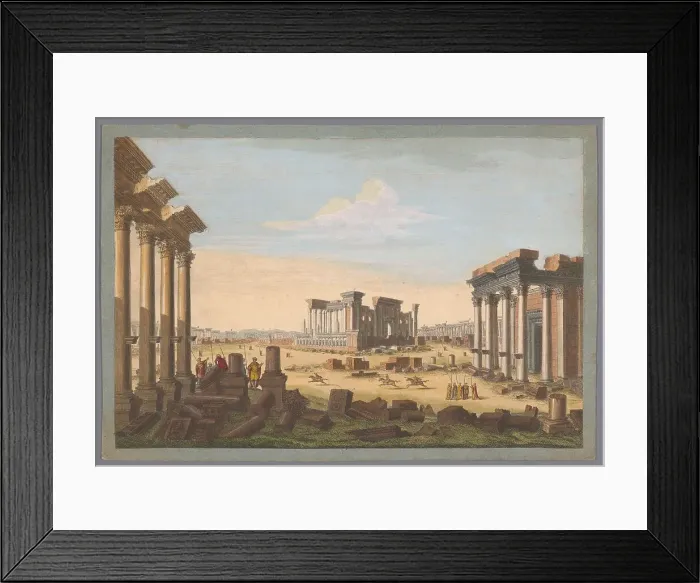 Framed Print : View of the ruins of monuments at Palmyra seen from the northwest side, 1756. Creator: Unknown Framed Print : View of the ruins of monuments at Palmyra seen from the northwest side, 1756. Creator: Unknown