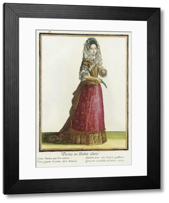 Framed Print : Recueil des modes de la cour de France, Dame en Habit d'Esté, Bound 1703-1704. Creator: Henri Bonnart Framed Print : Recueil des modes de la cour de France, Dame en Habit d'Esté, Bound 1703-1704. Creator: Henri Bonnart