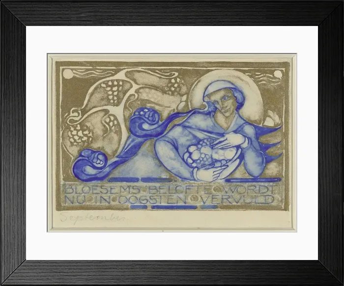 Framed Print : Blossom's promise is now fulfilled in harvests, September, c. 1929. Creator: Willem Arondeus Framed Print : Blossom's promise is now fulfilled in harvests, September, c. 1929. Creator: Willem Arondeus