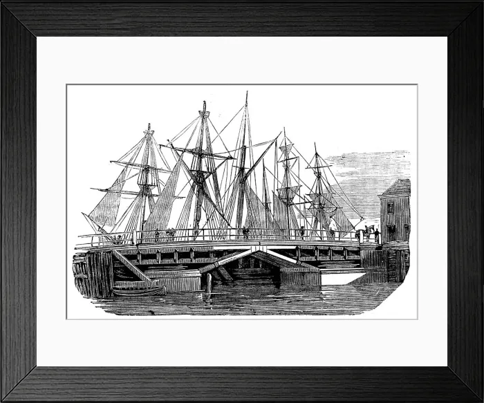 Framed Print : The South Australian Company's Swing-Bridge at Port Adelaide, 1858. Creator: Unknown Framed Print : The South Australian Company's Swing-Bridge at Port Adelaide, 1858. Creator: Unknown