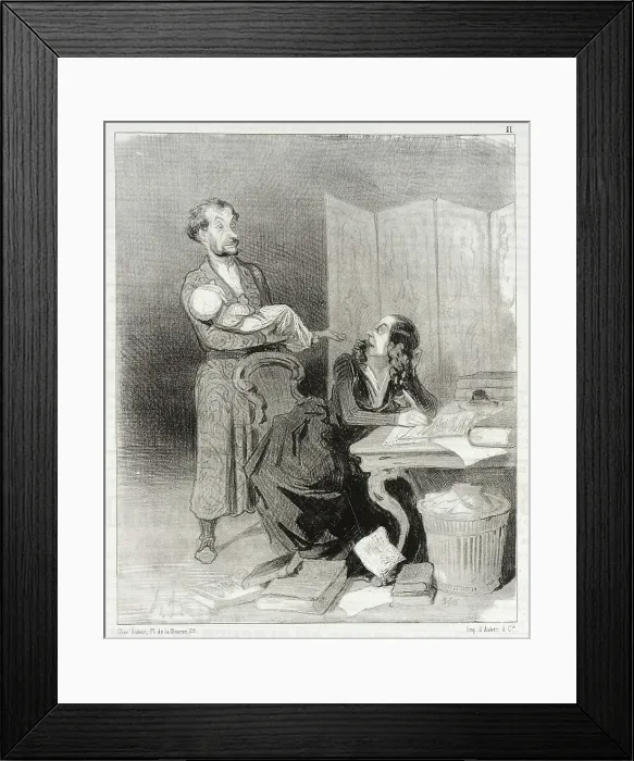 Framed Print : Emportez donc ça plus loin...il est impossible de travailler... 1844. Creator: Honore Daumier Framed Print : Emportez donc ça plus loin...il est impossible de travailler... 1844. Creator: Honore Daumier