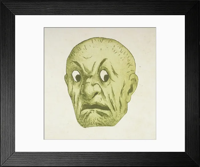 Framed Print : Grotesque Mask, before 1888. Creator: Henri-Charles Guerard Framed Print : Grotesque Mask, before 1888. Creator: Henri-Charles Guerard