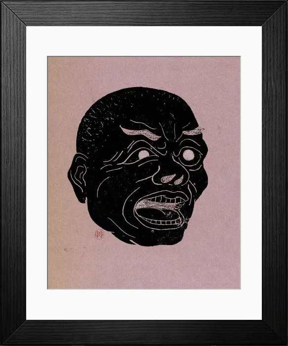 Framed Print : Masque grotesque, before 1888. Creator: Henri-Charles Guerard Framed Print : Masque grotesque, before 1888. Creator: Henri-Charles Guerard