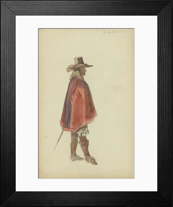 Framed Print : Man in seventeenth century clothing, c. 1846-c. 1882. Creator: Cornelis Springer Framed Print : Man in seventeenth century clothing, c. 1846-c. 1882. Creator: Cornelis Springer