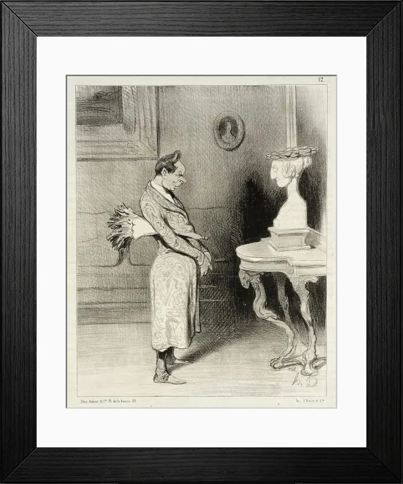 Framed Print : Dire qu'Arsionoé n'était pas contente d'être portraiturée... 1844. Creator: Honore Daumier Framed Print : Dire qu'Arsionoé n'était pas contente d'être portraiturée... 1844. Creator: Honore Daumier