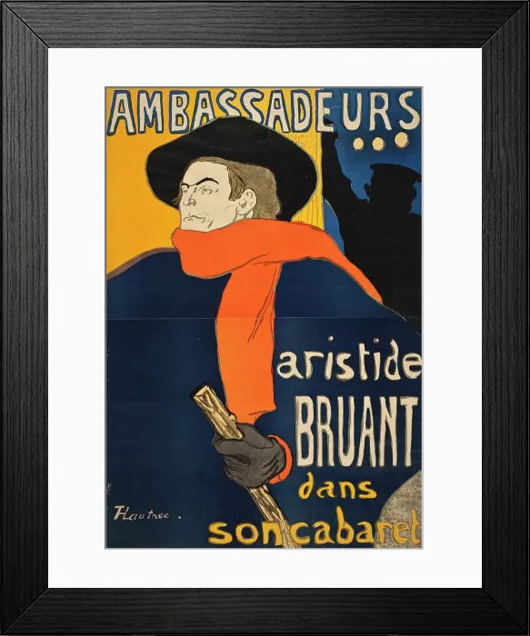 Framed Print : Ambassadeurs: Aristide Bruant, 1892. Creator: Henri de Toulouse-Lautrec Framed Print : Ambassadeurs: Aristide Bruant, 1892. Creator: Henri de Toulouse-Lautrec