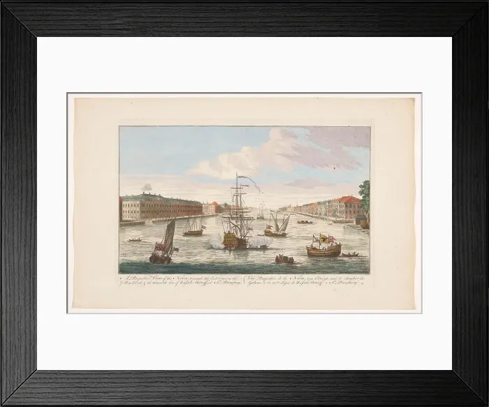Framed Print : View of the Neva River in Saint Petersburg seen from the west side, 1745-1794. Creator: Anon Framed Print : View of the Neva River in Saint Petersburg seen from the west side, 1745-1794. Creator: Anon
