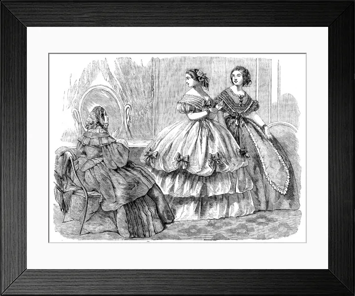 Framed Print : Fashions for December, 1858. Creator: Unknown Framed Print : Fashions for December, 1858. Creator: Unknown