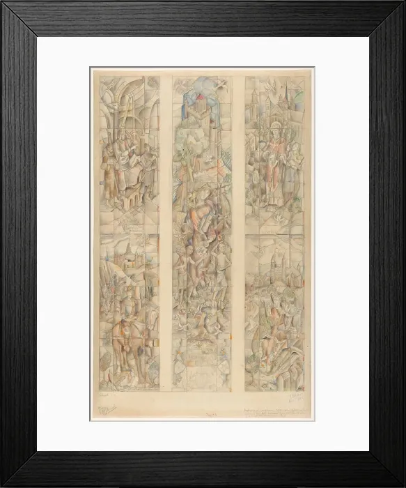 Framed Print : Design for a stained glass window, in the new Government Building in Maastricht, 1932. Creator: Henri Charles Jonas Framed Print : Design for a stained glass window, in the new Government Building in Maastricht, 1932. Creator: Henri Charles Jonas